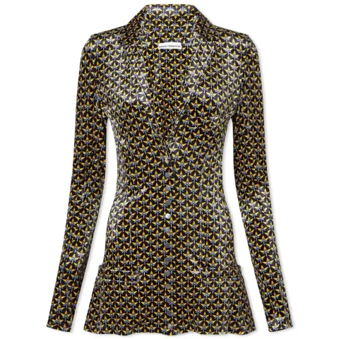 Retro Print Velvet Jacket