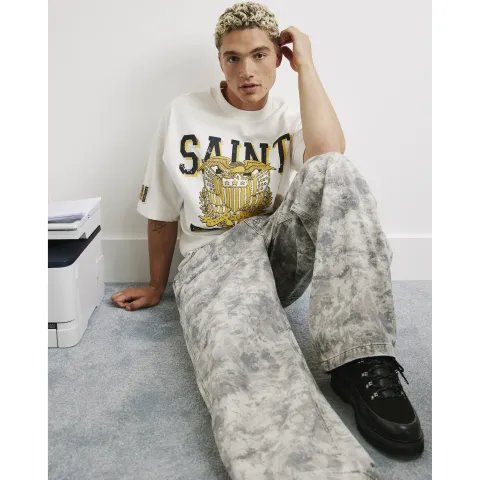 River Island Cotton Saint College T-Shirt