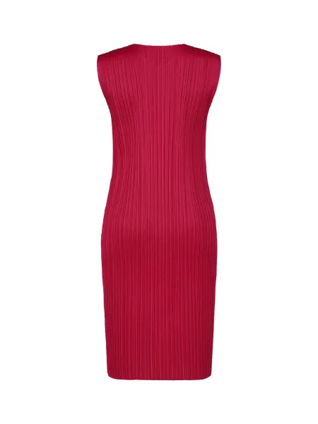Pleats Please New Colorful Basics Dress Carmine