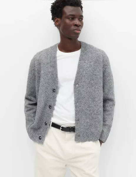 Marks & Spencer Lofty Knitted Cardigan Grey