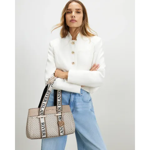 River Island Monogram Webbing Tote Bag