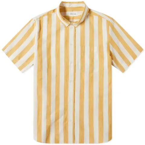 Michael Wide Short Sleeve Stripe Button Down Shirt