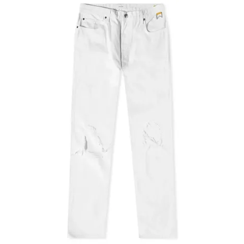 White Distressed Classic Jean