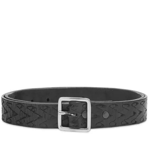Embossed Square Buckle Belt