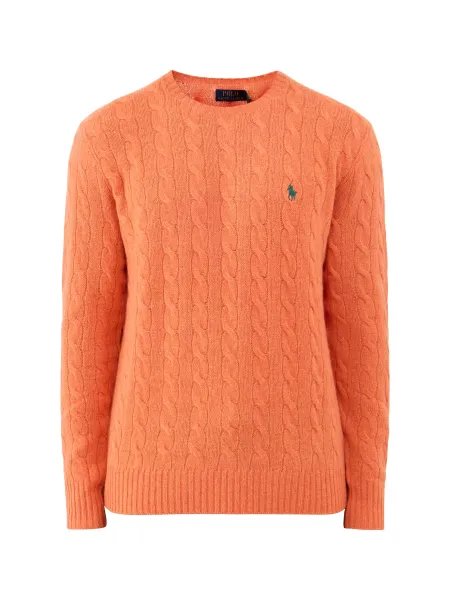 Polo Ralph Lauren Wool & Cashmere Cable Knit Jumper - Orange Jasper Heather