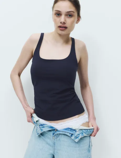 Marks & Spencer Secret Support Scoop Neck Bra Vest Navy