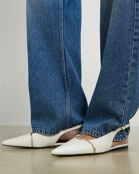 River Island Faux Leather Pointed Sling Back Shoes