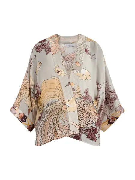 One Hundred Stars Women's Phoenix Modal-Blend Short Kimono