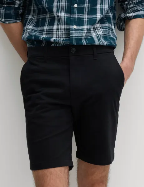Marks & Spencer Regular Fit Stretch Chino Shorts Black/Black