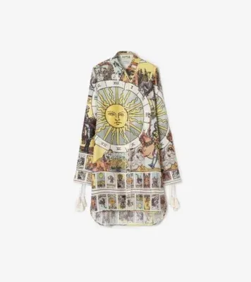 Tarot Silk Shirt in Seaside blue