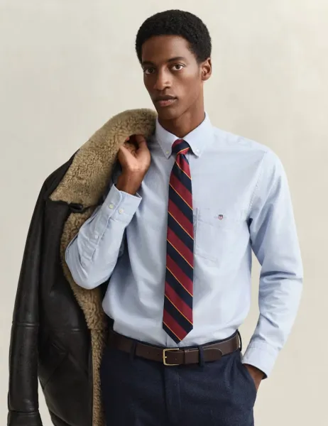 Gant Regular Fit Pure Cotton Oxford Shirt Light Blue