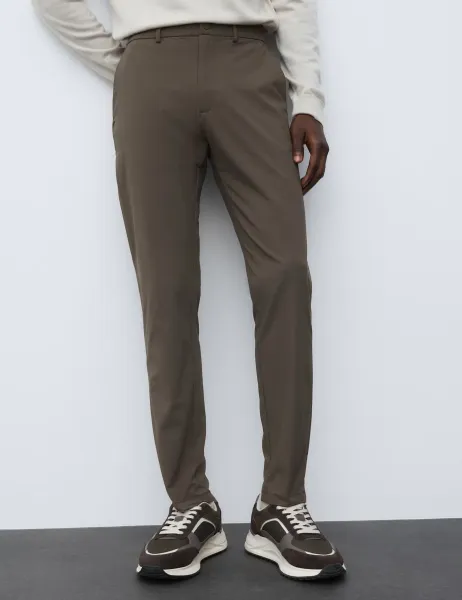 Autograph Slim Fit Trousers Dark Taupe