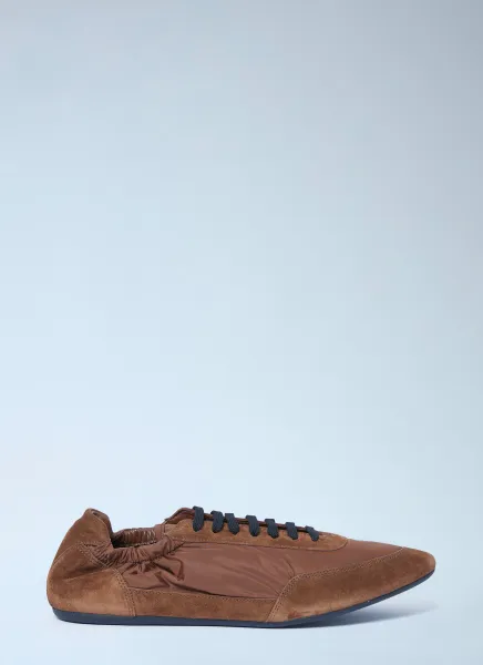 Collapse Re-Nylon And Suede Sneakers