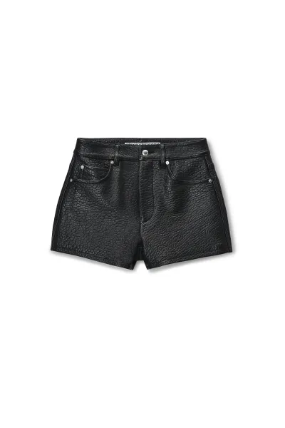High-Waist Short in Primal Nappa Lambskin Leather
