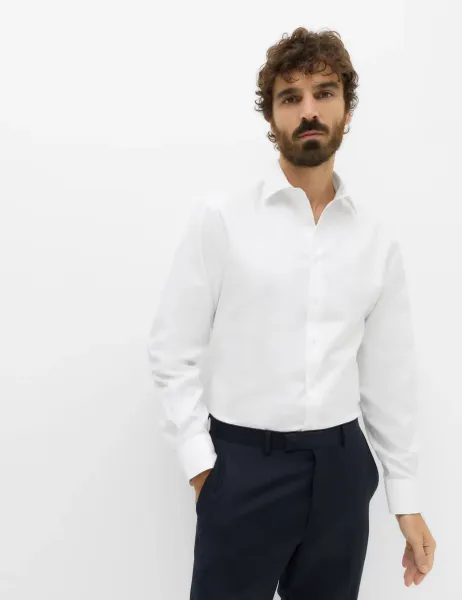 M&S SARTORIAL Regular Fit Luxury Cotton Twill Shirt White
