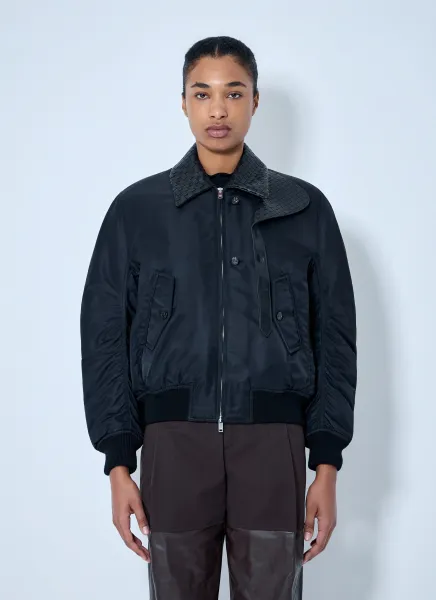 Quilted Collar Bomber Jacket