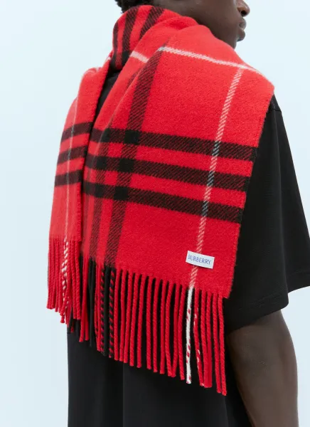 Check Wool Cashmere Scarf