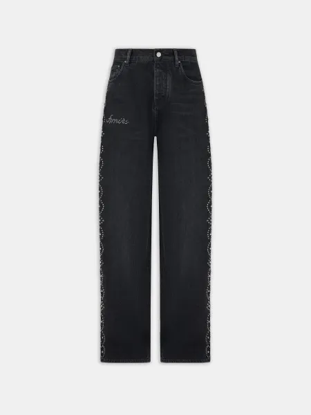WOMEN - WOMEN'S STUD BAGGY JEAN - Retro Black