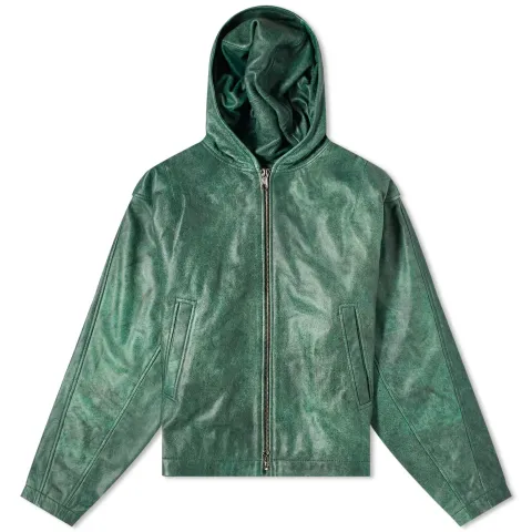 Hooded Leather Jacket