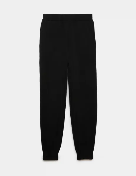 Autograph Pure Cashmere Tapered Ankle Grazer Joggers Black