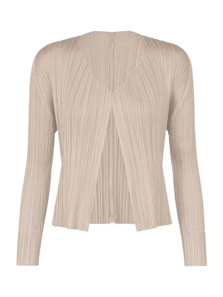Pleats Please New Colorful Basics Cardigan Greige