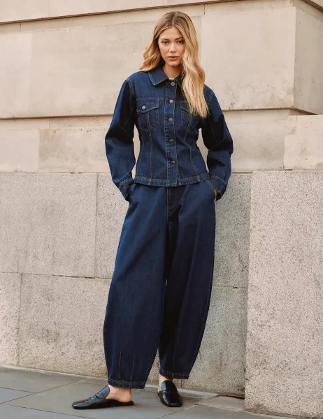 Albaray Balloon Leg Ankle Grazer Jeans Indigo