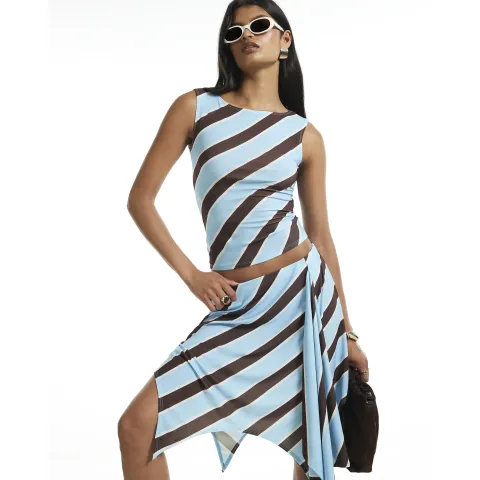 River Island Sleeveless Boat Neck Stripe Top
