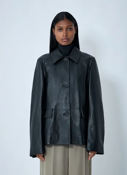 Grained Leather Jacket