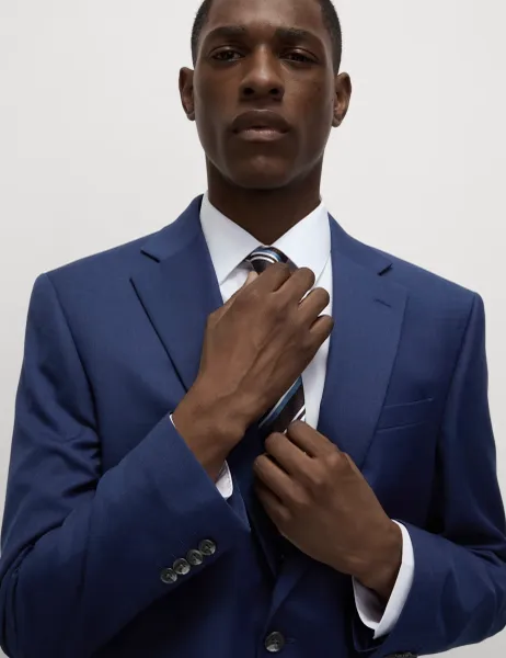Marks & Spencer Regular Fit Stretch Ultimate Suit Jacket Dark Indigo