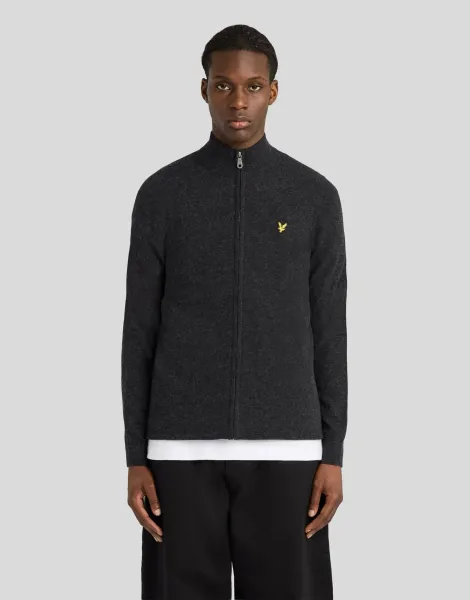 Lambswool Blend Zip Cardigan