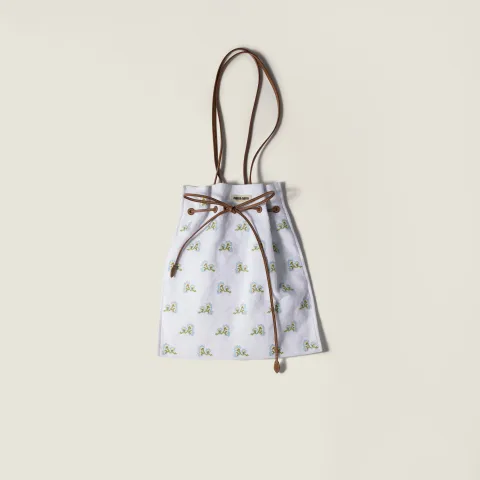 Embroidered linen tote bag