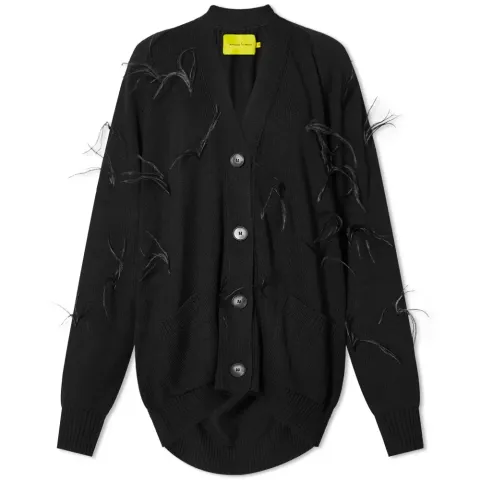 Marques'Almeida Oversized Cardigan With Feathers