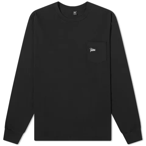 Long Sleeve Washed Pocket Logo Tee