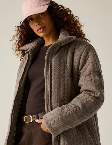 Regatta Amaryl Textured Funnel Neck Padded Jacket Brown
