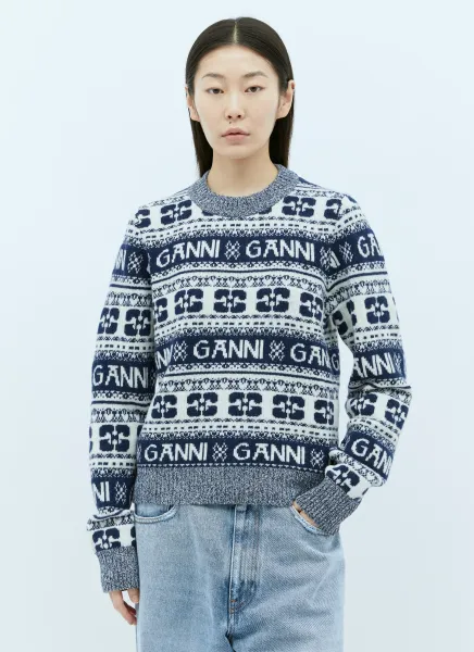 Logo Jacquard Wool Sweater