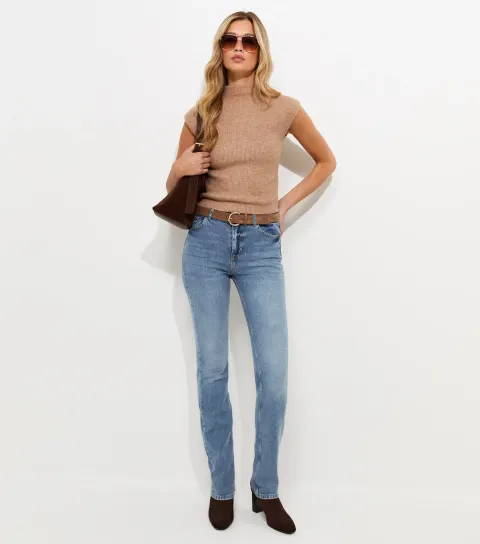 Women's Tall Blue Cotton Rich Ruby Straight Leg Denim Jeans