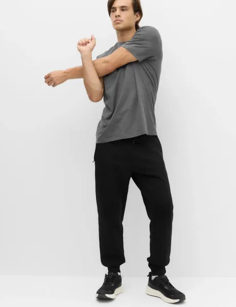 Goodmove Performance Jersey Joggers Black