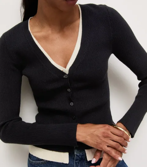 New Look Women's Black Lightweight Layered Look Cardigan