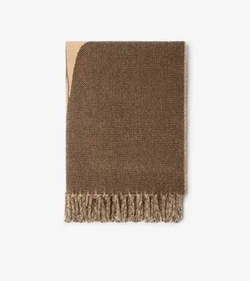 Knight Wool Cashmere Blanket in Treacle brown