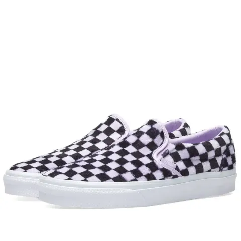 Women's UA Classic Slip On Furry Checkerboard
