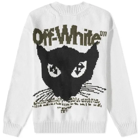 Cat Chunky Crew Neck Knit