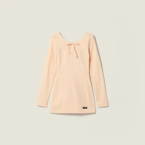 Stretch poplin mini-dress