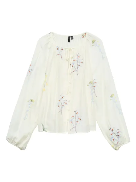 Vero Moda Lina Embroidered Long Sleeve Blouse