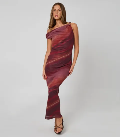 Women's Purple Tie Dye Maxi Dress
