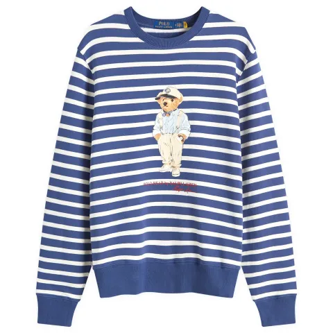 Hemingway Bear Stripe Crew Sweatshirt