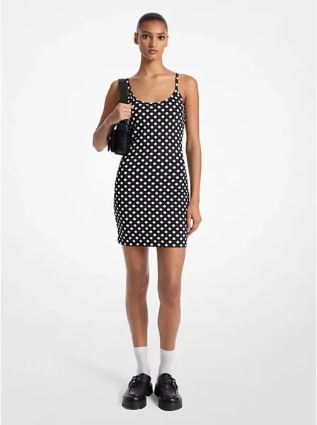 Dot Stretch Nylon Tank Dress