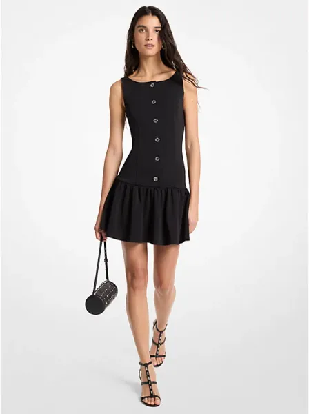 Double-Knit Crepe Drop-Waist Dress