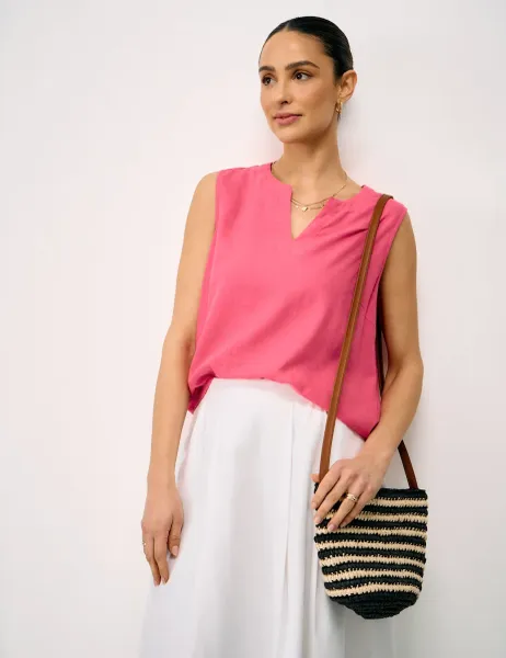 Crew Clothing Linen Rich Top QT