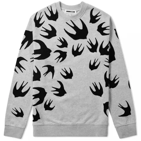 McQ Alexander McQueen Large Flocked Swallow Sweat
