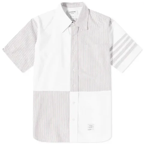 Quarter Split 4 Bar Short Sleeve Oxford Shirt
